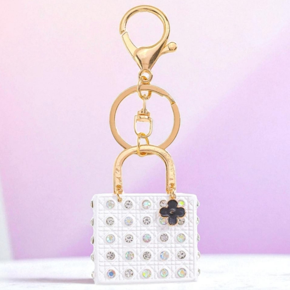 Purse Rhinestone Keychain Iridescent - Picture 2 of 5